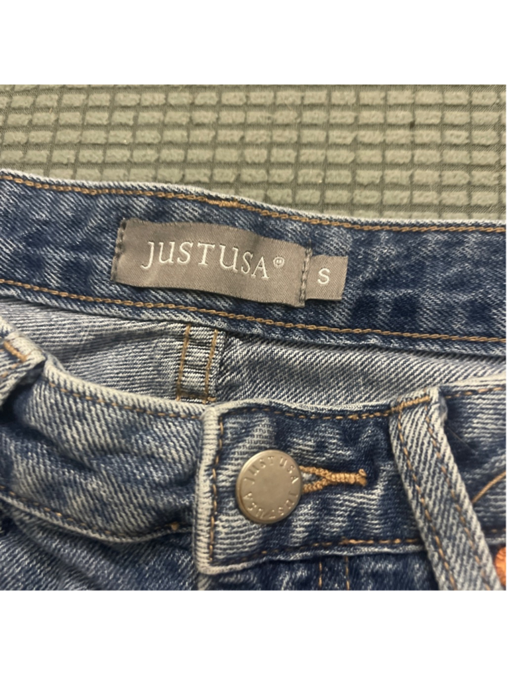 Women's JUSTUSA Blue Distressed Jean Shorts S - Picture 3 of 4